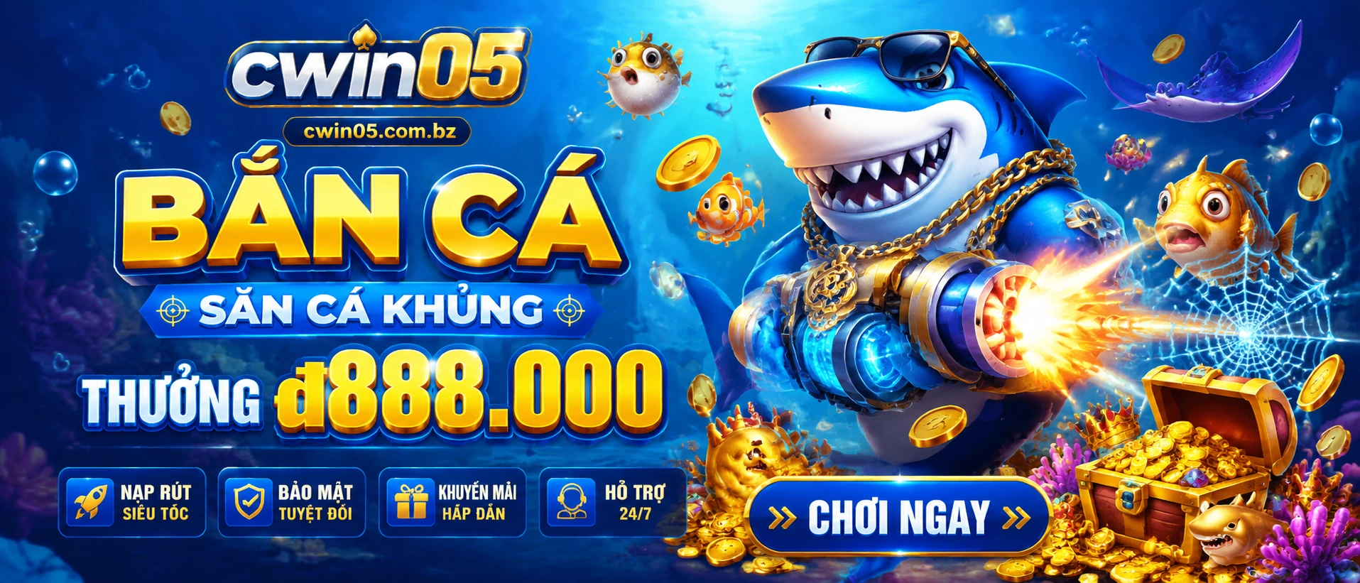 Bắn Cá Jackpot với giao diện phòng chơi sáng rõ