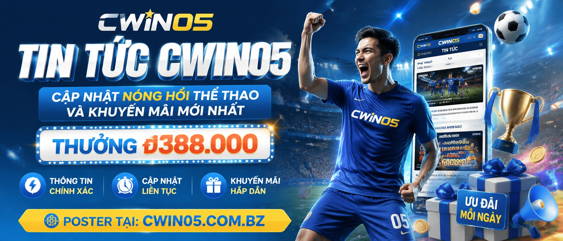 Giao diện tin tức CWIN05 trên mobile với bố cục đọc nhanh